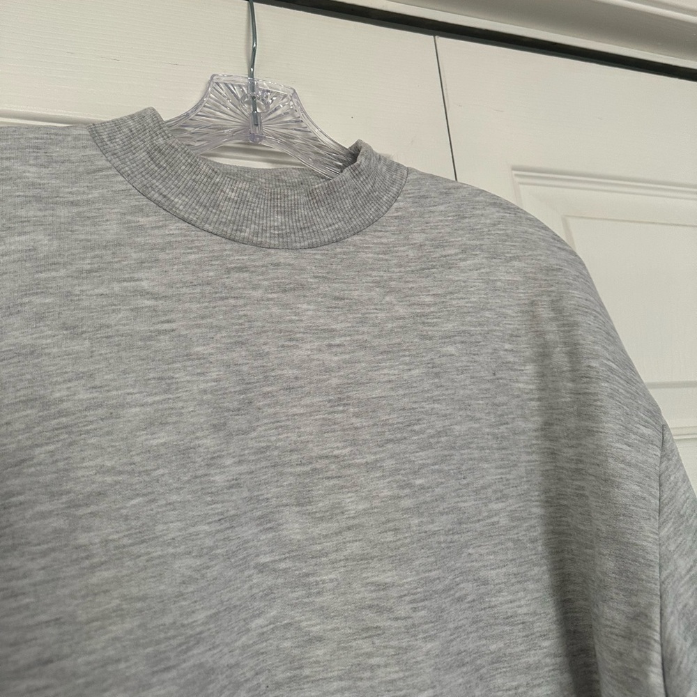 ASOS Heather Gray Mock Neck Sweatshirt - Boxy, Oversized - Size S - EUC - Picture 2 of 3